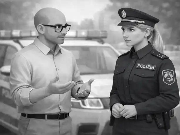 KI_Polizistin_Gesprächssituation_Streifenwagen